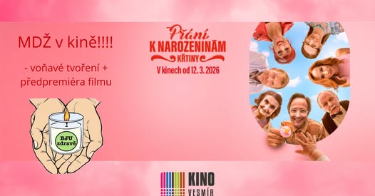 Přijďte si užít MDŽ do kina v Pelhřimově, kde se na vás budu také těšit dvě hodiny před promítáním a vy si budete moci tvořit své voňavé výrobky. Krásná akce pro ženy, vůně, tvoření, odpočinek, setkání a nakonec předpremiéra hezké komedie. Těším se na vás všechny! 